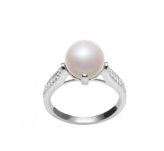 8-9mm AAA Quality Freshwater Cultured Pearl Ring in Erica White