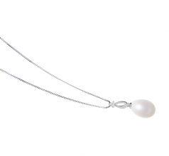 10-11mm AA - Drop Quality Freshwater Cultured Pearl Pendant in Utina White