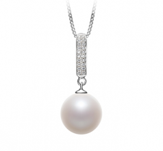 10-11mm AAAA Quality Freshwater Cultured Pearl Pendant in Talitha White
