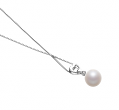 10-11mm AAAA Quality Freshwater Cultured Pearl Pendant in Gabrielle White