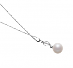 10-11mm AAAA Quality Freshwater Cultured Pearl Pendant in Leah White