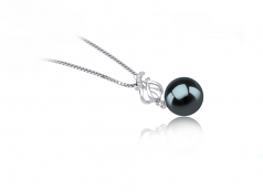 9-10mm AAA Quality Tahitian Cultured Pearl Pendant in Merina Black