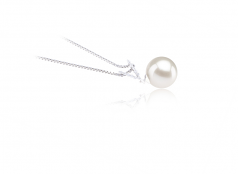 9-10mm AAAA Quality Freshwater Cultured Pearl Pendant in Vondra White