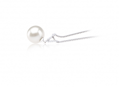 9-10mm AAAA Quality Freshwater Cultured Pearl Pendant in Vondra White