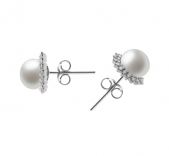 7-8mm AA Quality Freshwater Cultured Pearl Earring Pair in Louisa White