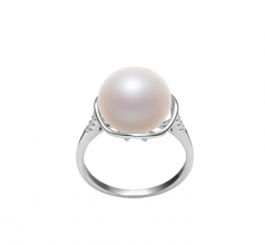 11-12mm AAA Quality Freshwater Cultured Pearl Ring in Kalina White