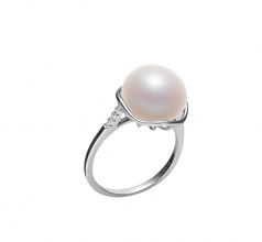 11-12mm AAA Quality Freshwater Cultured Pearl Ring in Kalina White