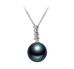 10-11mm AAA Quality Tahitian Cultured Pearl Pendant in Ross Black