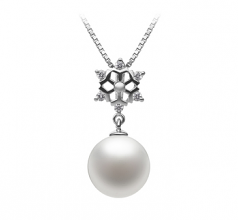 10-11mm AAAA Quality Freshwater Cultured Pearl Pendant in Snow White