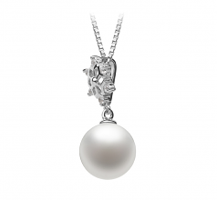 10-11mm AAAA Quality Freshwater Cultured Pearl Pendant in Snow White