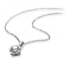 6-7mm AA Quality Freshwater Cultured Pearl Pendant in Vera Lavender