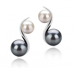 5-8mm AA Quality Freshwater Cultured Pearl Earring Pair in Elida Black