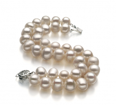 8-9mm A Quality Freshwater Cultured Pearl Bracelet in Leonora White