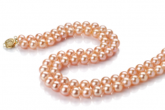 7-8mm AA Quality Freshwater Cultured Pearl Necklace in Jamilia Pink