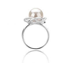 9-10mm AAAA Quality Freshwater Cultured Pearl Ring in Bobbie White