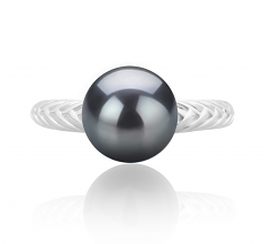 8-9mm AAAA Quality Freshwater Cultured Pearl Ring in Mada Black