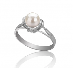 6-7mm AAAA Quality Freshwater Cultured Pearl Ring in Joy White
