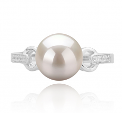 8-9mm AAAA Quality Freshwater Cultured Pearl Ring in Eunice White