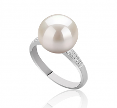 10-11mm AAAA Quality Freshwater Cultured Pearl Ring in Oana White