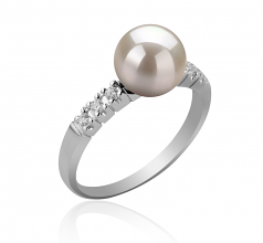 7-8mm AAA Quality Japanese Akoya Cultured Pearl Ring in Marian White