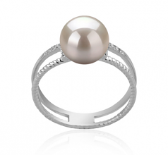 8-9mm AAA Quality Japanese Akoya Cultured Pearl Ring in Rahara White