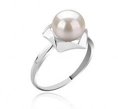 8-9mm AAA Quality Freshwater Cultured Pearl Ring in Anais White