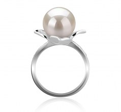 10-11mm AAAA Quality Freshwater Cultured Pearl Ring in Billy White