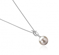 9-10mm AAAA Quality Freshwater Cultured Pearl Pendant in Edna White