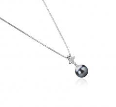 7-8mm AA Quality Japanese Akoya Cultured Pearl Pendant in Coralie Black