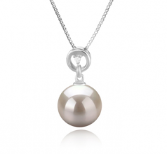 10-11mm AAAA Quality Freshwater Cultured Pearl Pendant in Bonita White