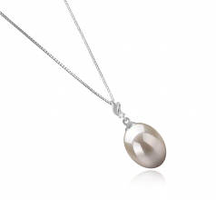 9-10mm AAA Quality Freshwater Cultured Pearl Pendant in Lindsay White