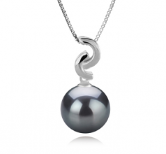 10-11mm AAA Quality Tahitian Cultured Pearl Pendant in Eilidh Black