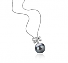 10-11mm AAA Quality Tahitian Cultured Pearl Pendant in Marte Black