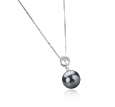 10-11mm AAA Quality Tahitian Cultured Pearl Pendant in Bonita Black