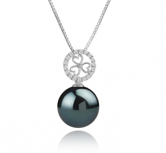 12-13mm AA Quality Tahitian Cultured Pearl Pendant in Klara Black