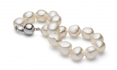 10-11mm Baroque Quality Freshwater Cultured Pearl Bracelet in Baroque Drop White