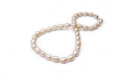 10-11mm Baroque Quality Freshwater Cultured Pearl Necklace in Drop Pink