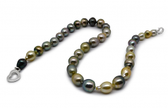 8-10mm Baroque Quality Tahitian Cultured Pearl Necklace in 16-inch Multicolour