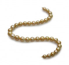 10-14mm Baroque Quality South Sea Cultured Pearl Necklace in 18-inch Gold