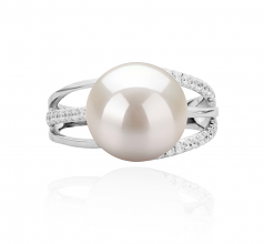 10-11mm AAAA Quality Freshwater Cultured Pearl Ring in Layana White