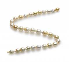 10-13mm Baroque Quality South Sea Cultured Pearl Necklace in 18-inch Multicolour