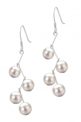 6-7mm AA Quality Freshwater Cultured Pearl Earring Pair in Mickey White