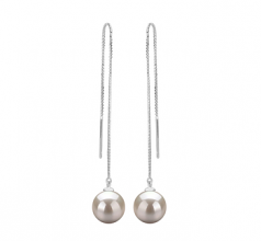 8-9mm AAAA Quality Freshwater Cultured Pearl Earring Pair in Dottie White