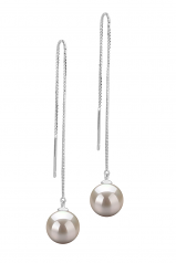 8-9mm AAAA Quality Freshwater Cultured Pearl Earring Pair in Dottie White