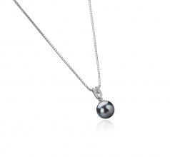 8-9mm AAAA Quality Freshwater Cultured Pearl Pendant in Nerea Black
