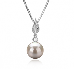 8-9mm AAAA Quality Freshwater Cultured Pearl Pendant in Miriah White
