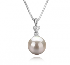 8-9mm AA Quality Japanese Akoya Cultured Pearl Pendant in Ellice White