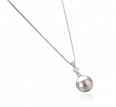 8-9mm AA Quality Japanese Akoya Cultured Pearl Pendant in Ellice White
