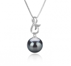 9-10mm AAA Quality Tahitian Cultured Pearl Pendant in Hazel Black