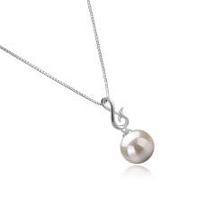 9-10mm AAAA Quality Freshwater Cultured Pearl Pendant in Valena White